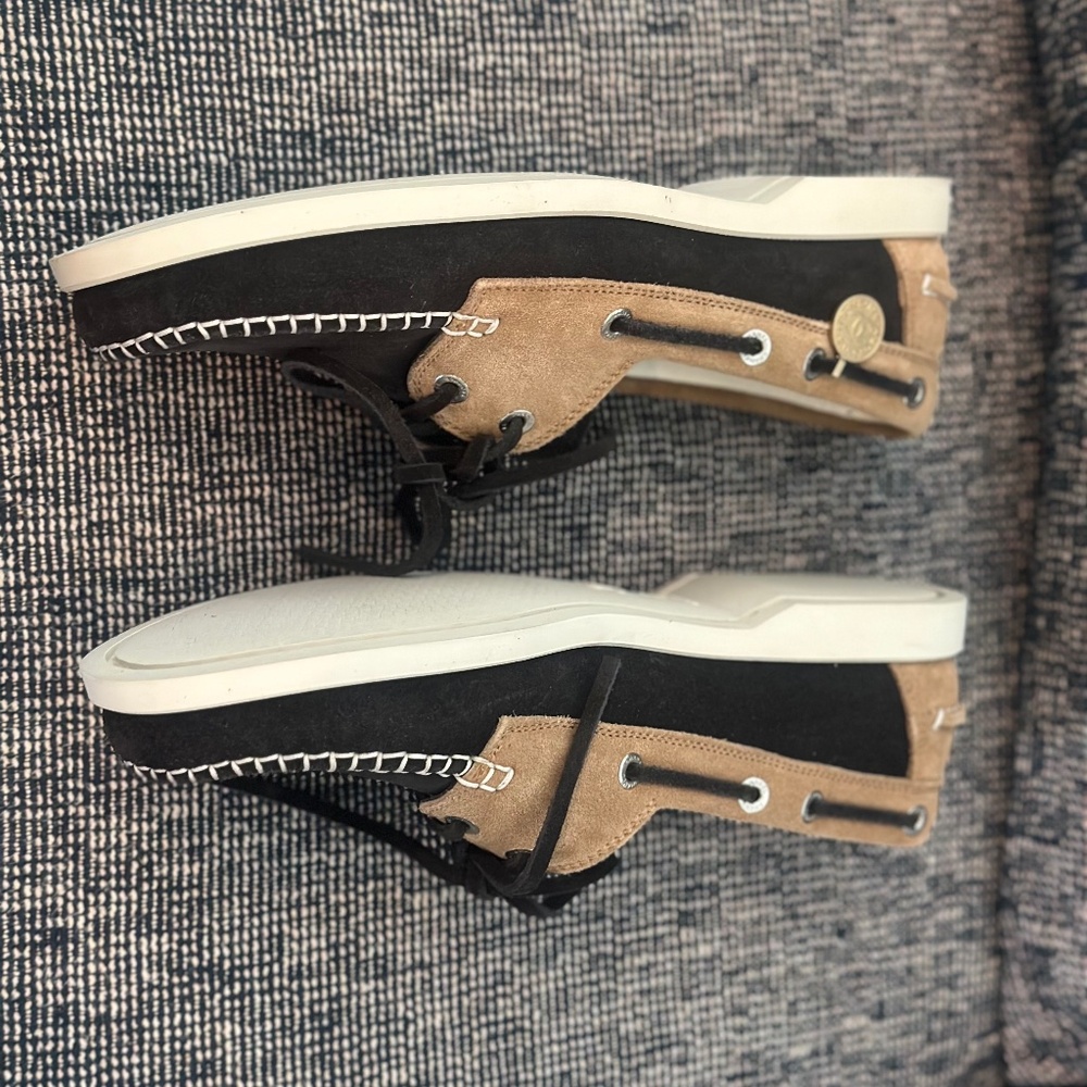 CHANEL moccasins loafers dark grey 2 tone - Picture 8 of 9